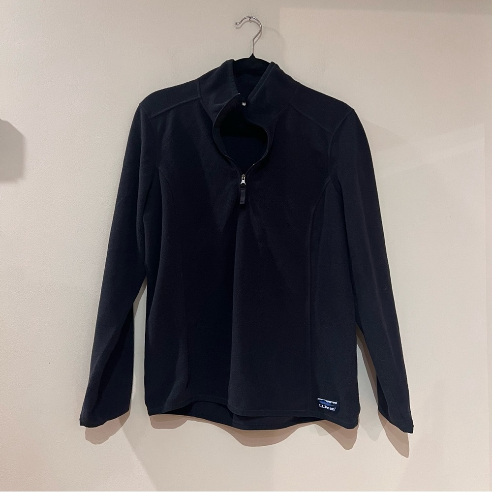 LL Bean Black Quarterzip Fleece Jacket